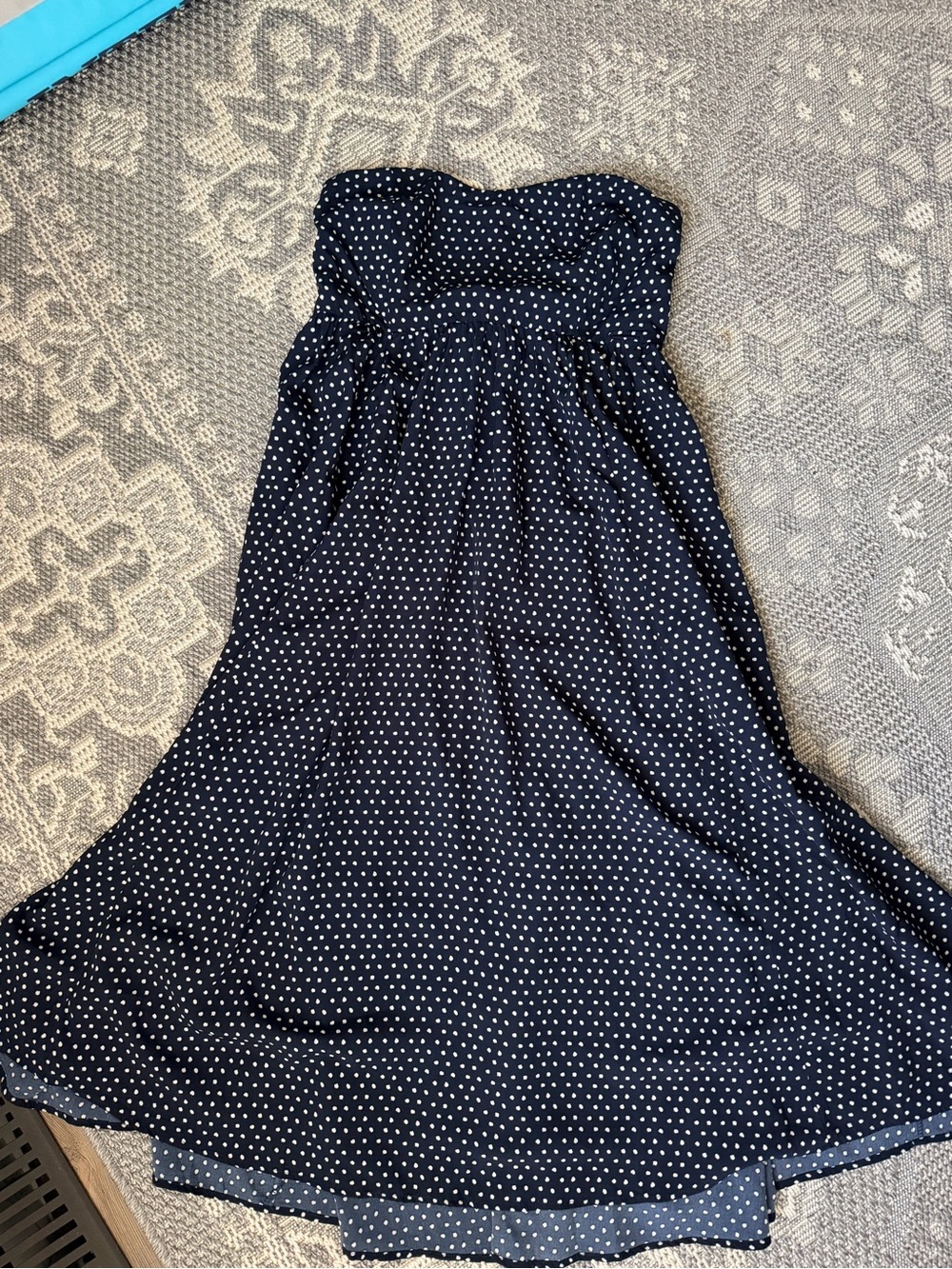 Strapless Polka Dot Midi Dress
